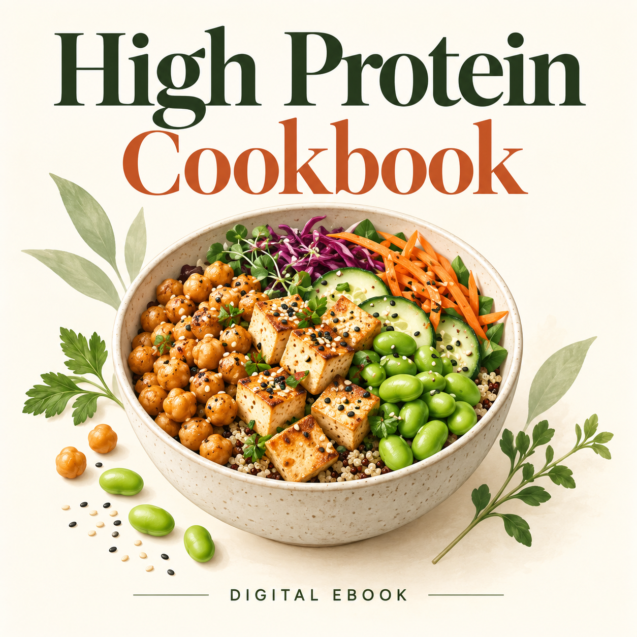 High Protein Cookbook digital ebook cover